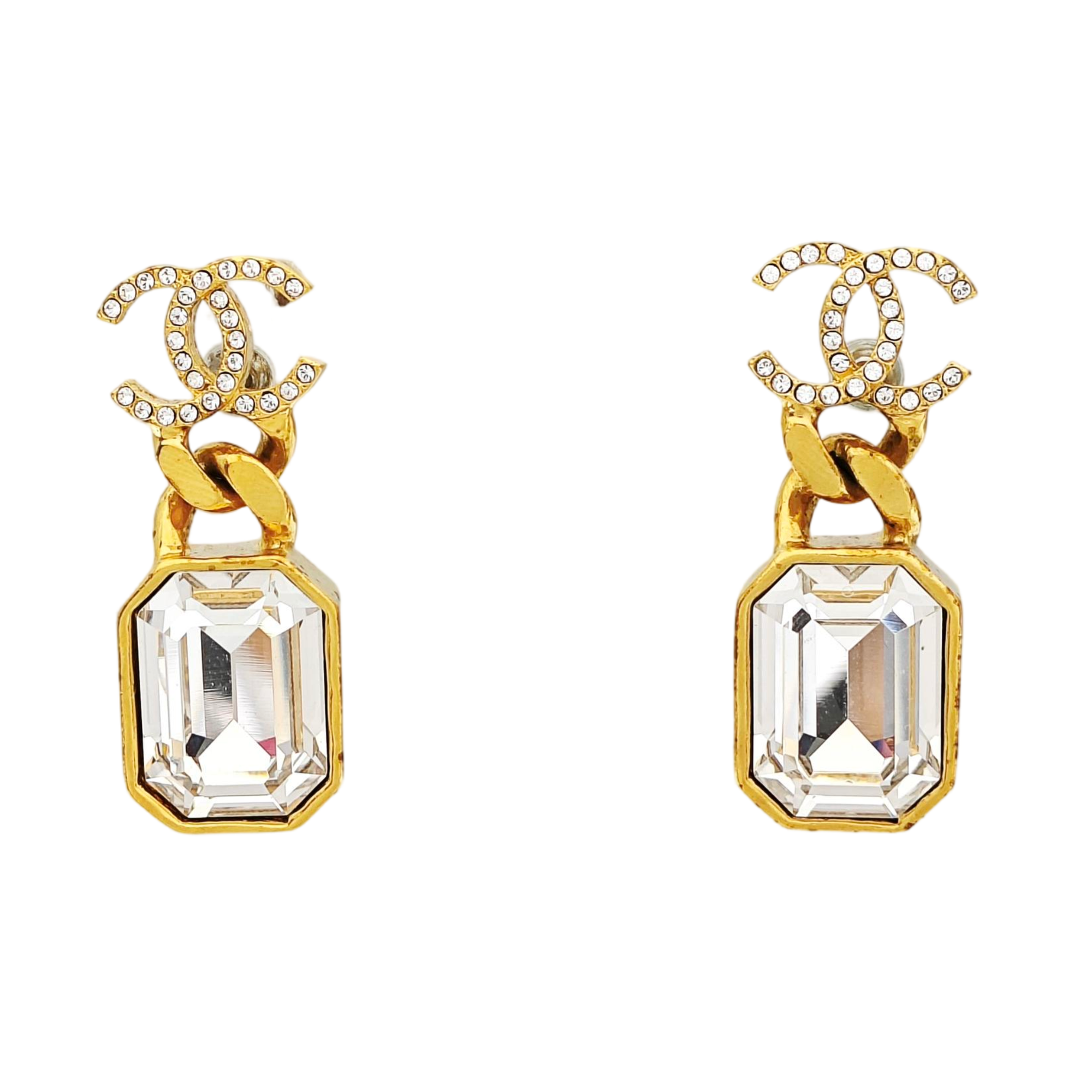 CC Logo Brass Gold Earrings