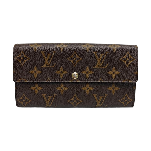 PORTE MONNAIE Monogram Coated Canvas Brown Wallet