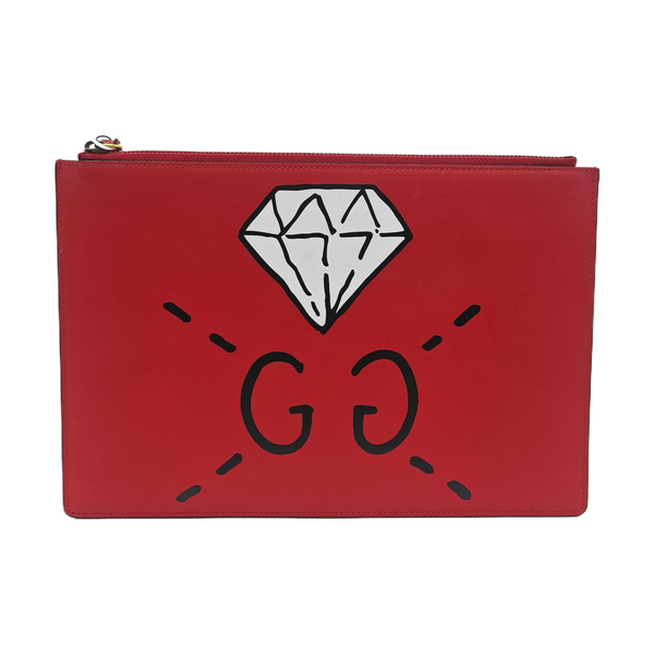 Calfskin Clutch Red