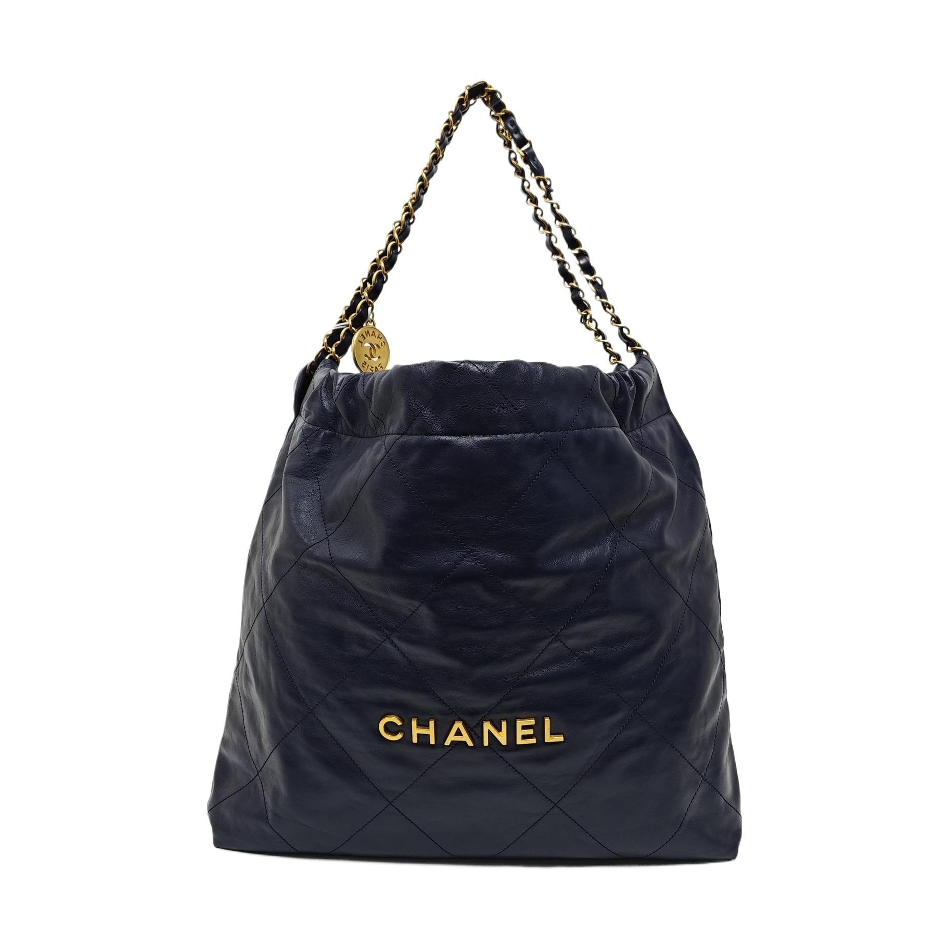 CHANEL 22 Medium Quilted Calfskin Blue