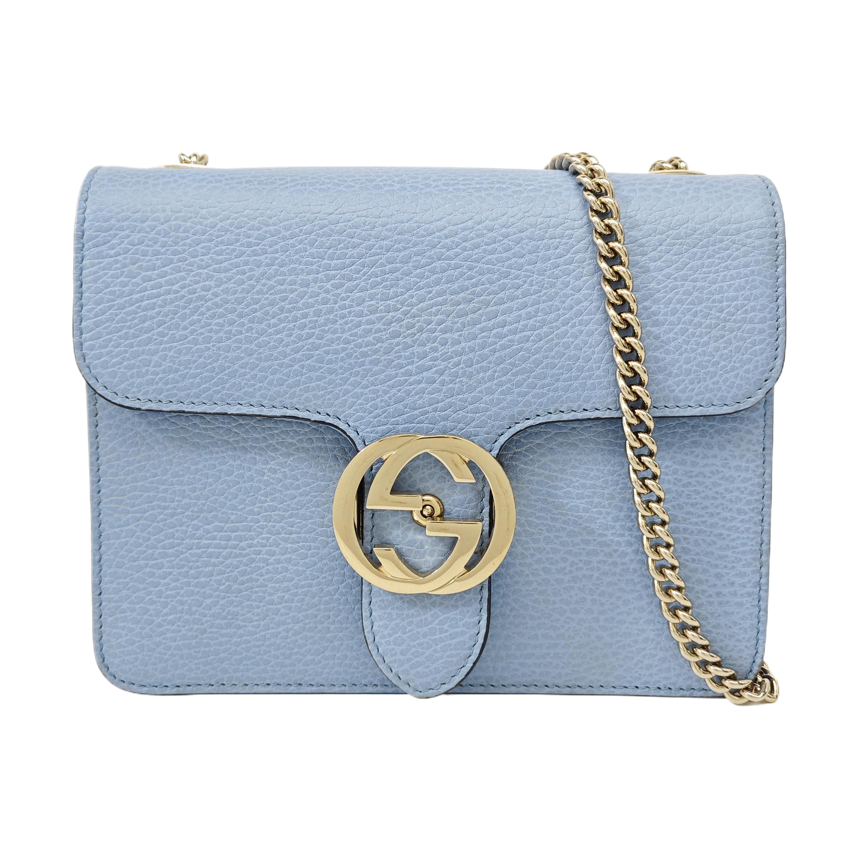 Interlocking G Small Calfskin Blue