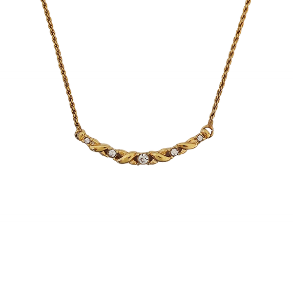 Twist Round Metal Gold Necklace
