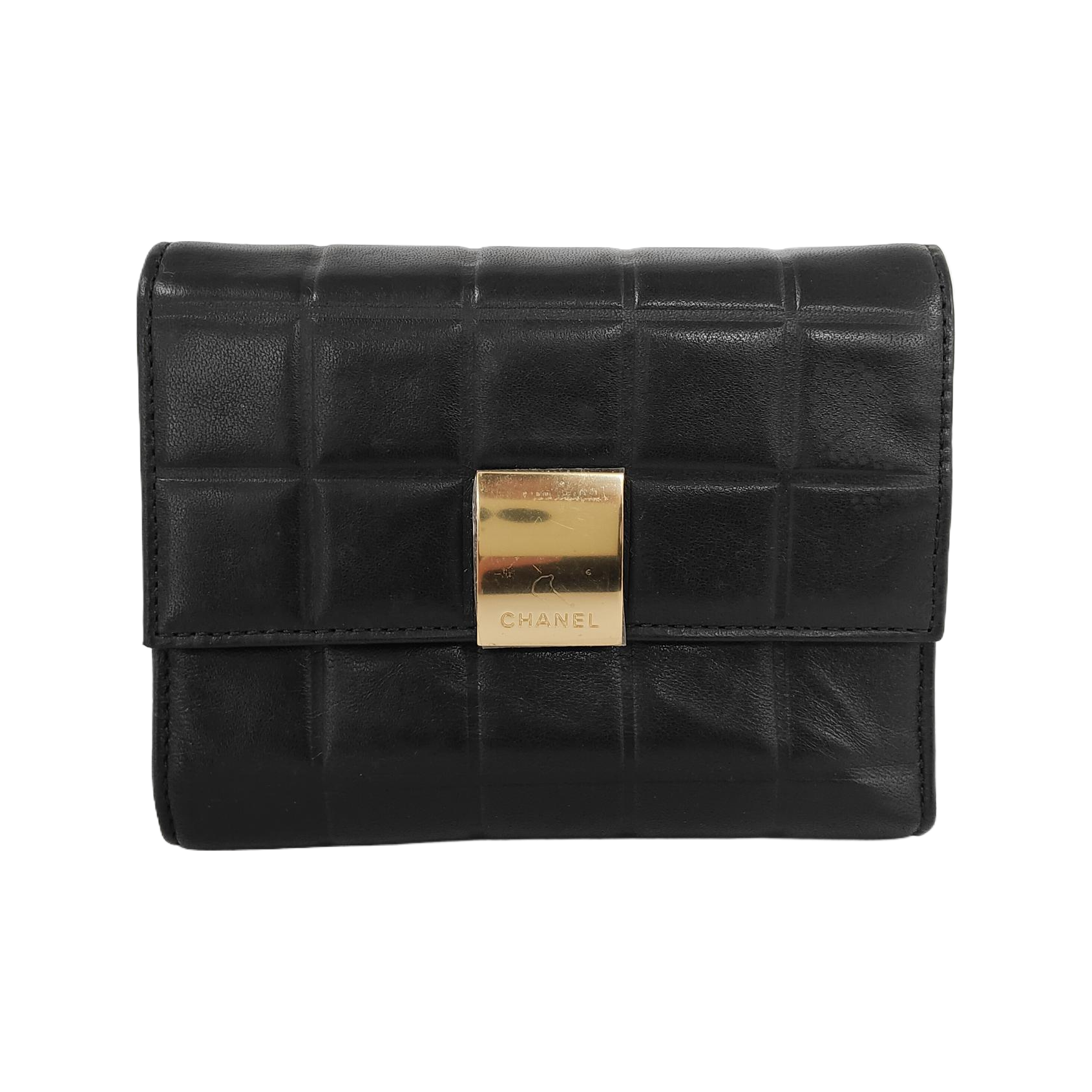 CHOCOLATE BAR Lambskin Black Wallet