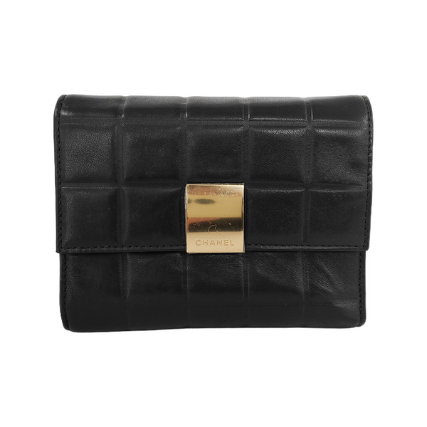 CHOCOLATE BAR Lambskin Black Wallet