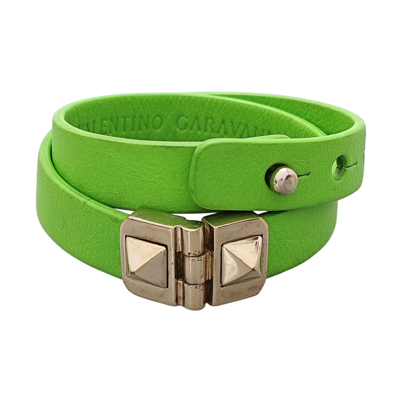 Leather Green Bangle