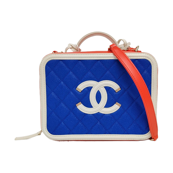 Authenticated pre-owned  FILIGREE Small Quilted Grained Calfskin Blue - Shoulder Bag at Looply