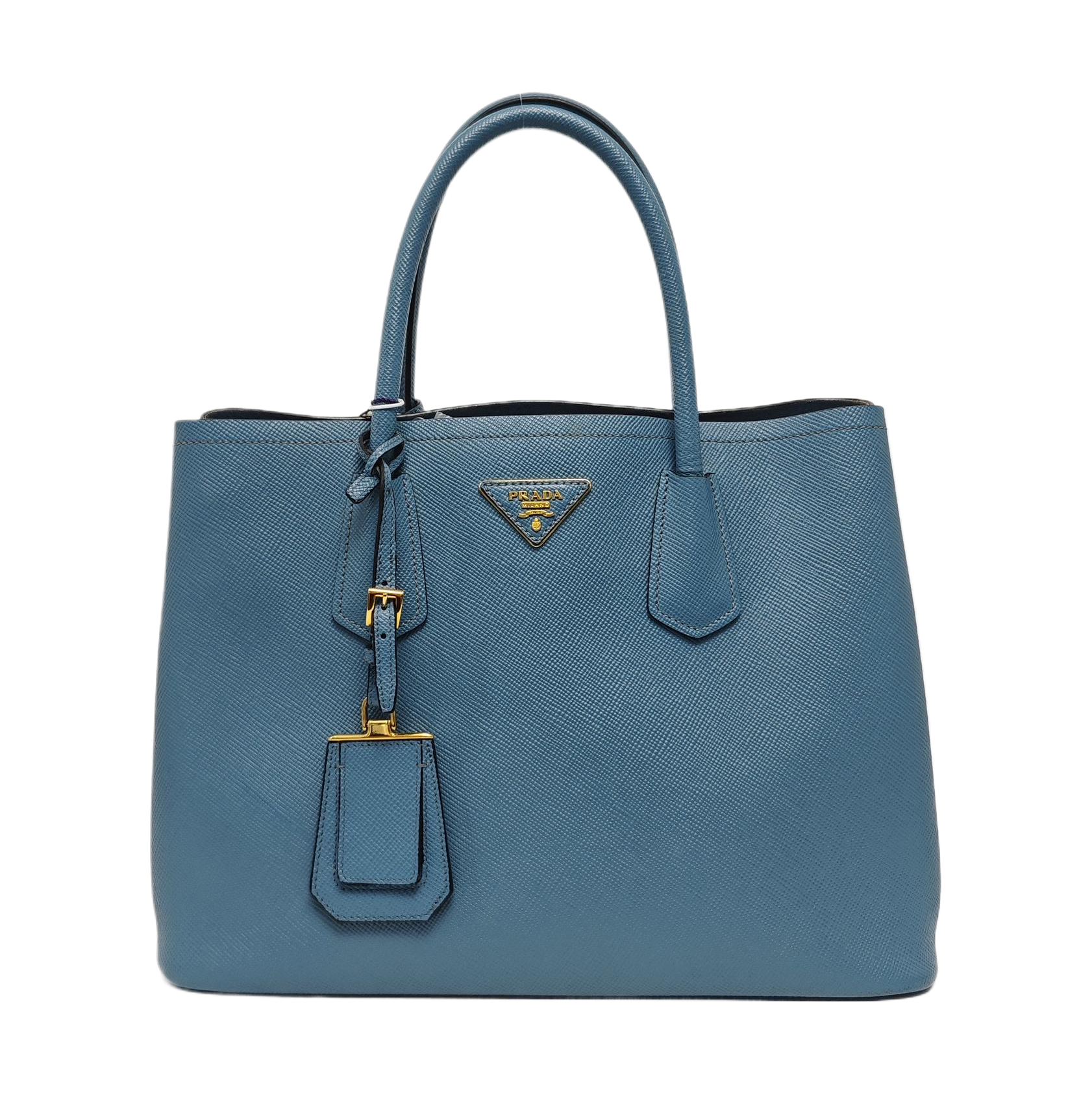 Double Medium Saffiano Calfskin Blue