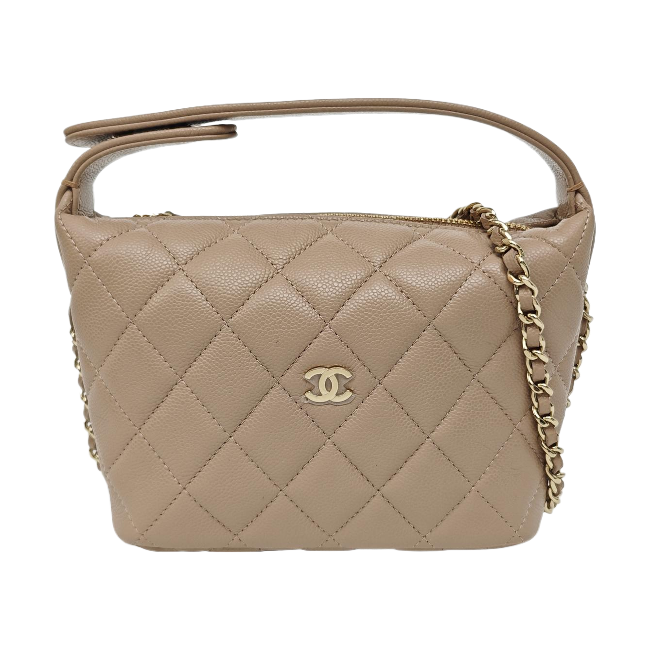 HOBO Quilted Grained Calfskin Beige