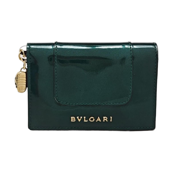 SERPENTI FOREVER Patent Leather Green Wallet