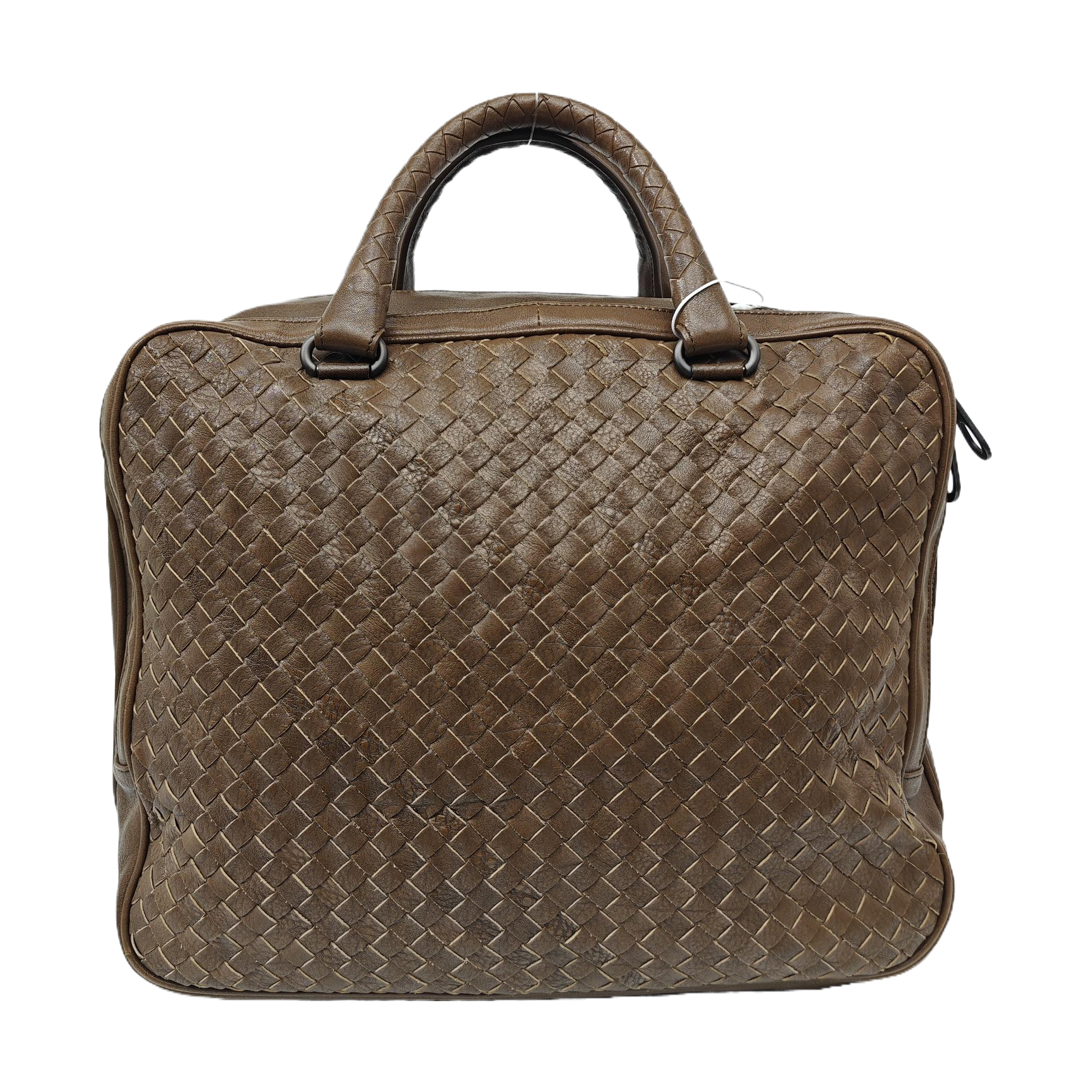 Leather Top Handle Bag Brown