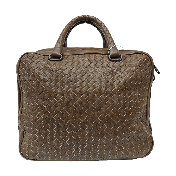 Leather Top Handle Bag Brown