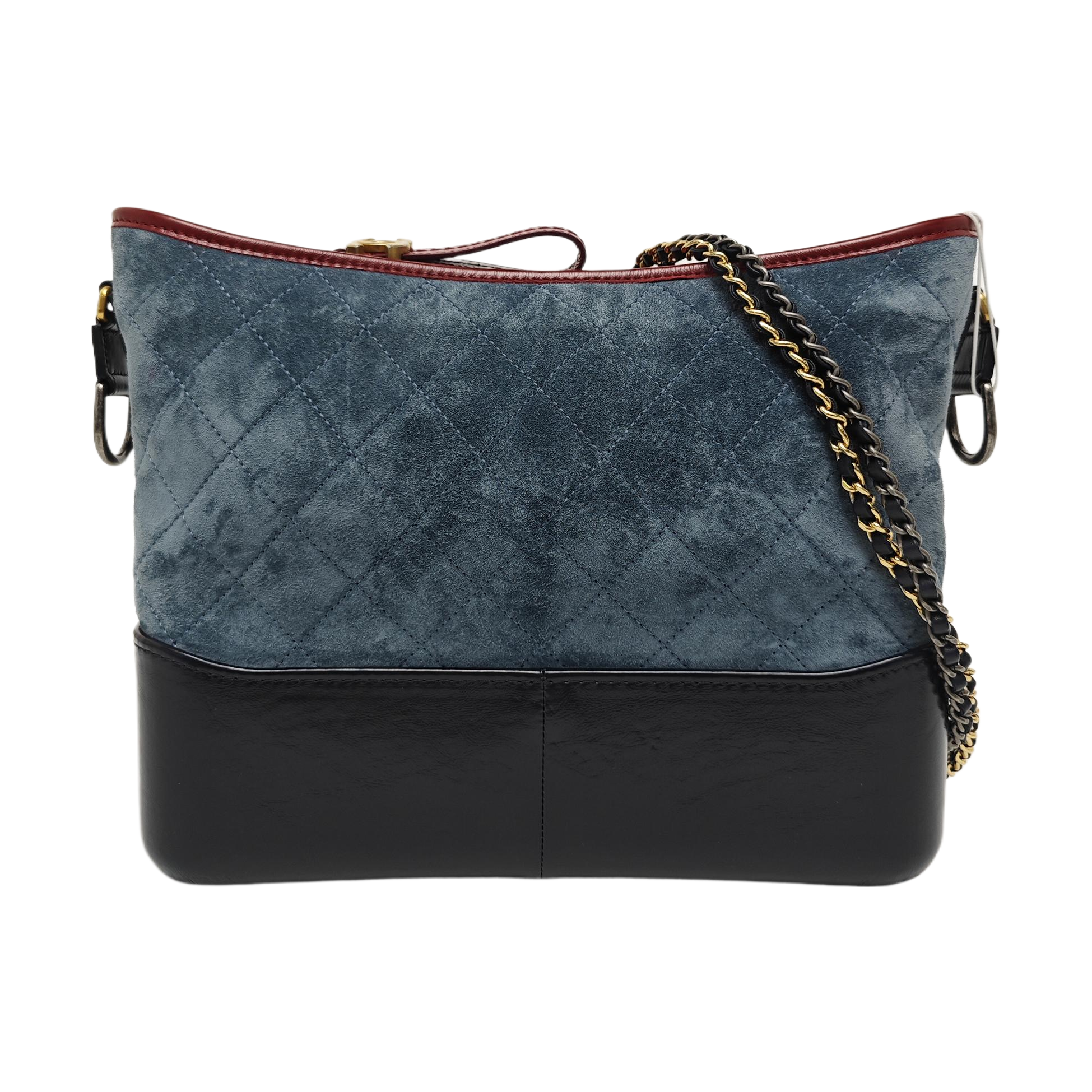 GABRIELLE Medium Quilted Suede Blue
