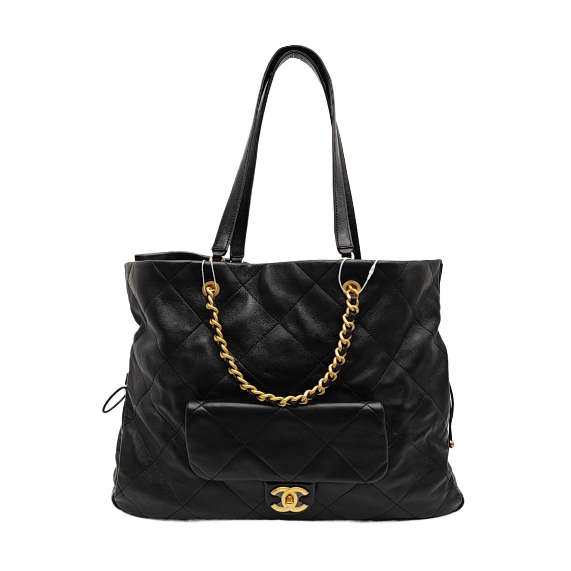 Quilted Lambskin Tote Bag Black