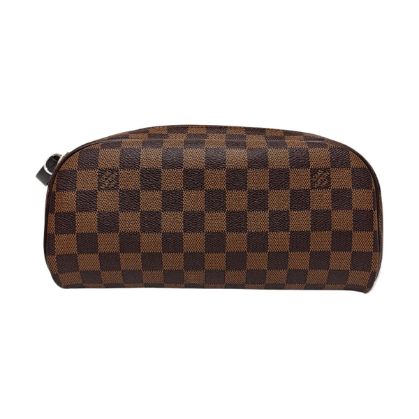 Damier Ebene Coated Canvas Clutch Extra Large Brown