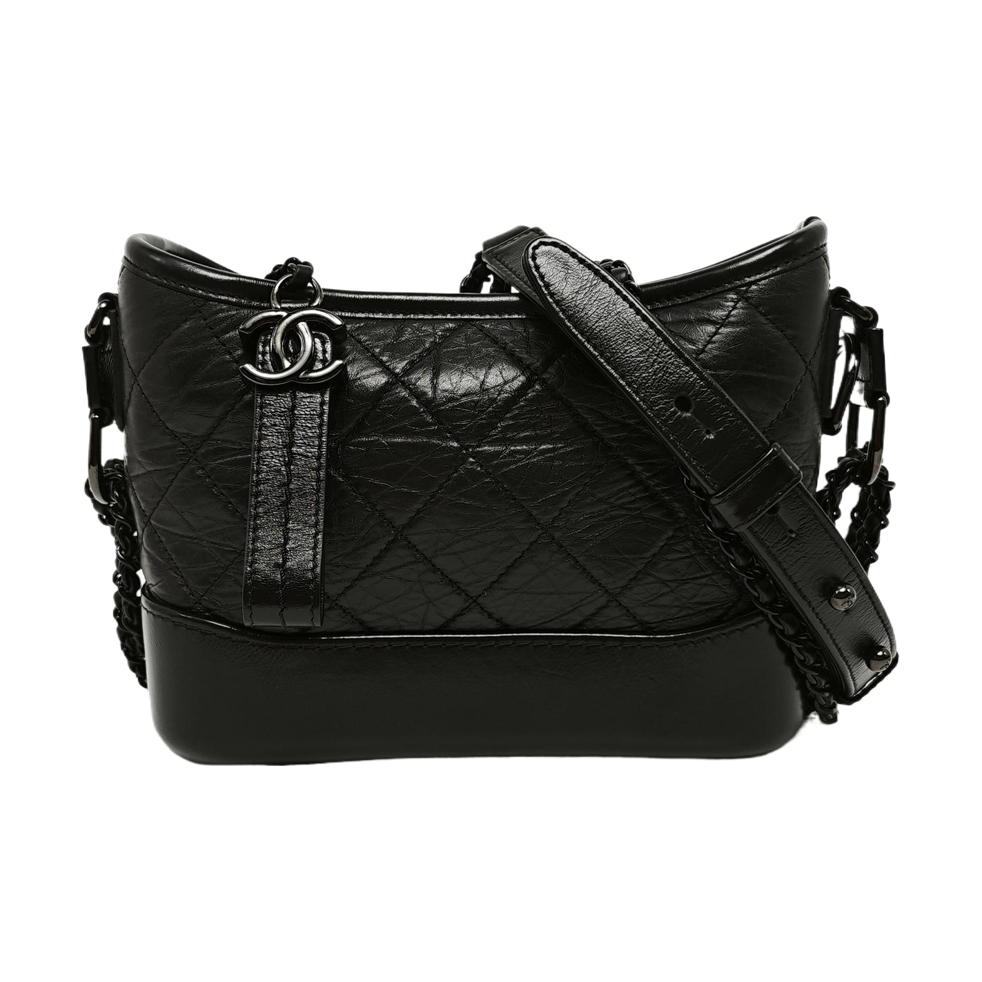 GABRIELLE Small Quilted Calfskin Black