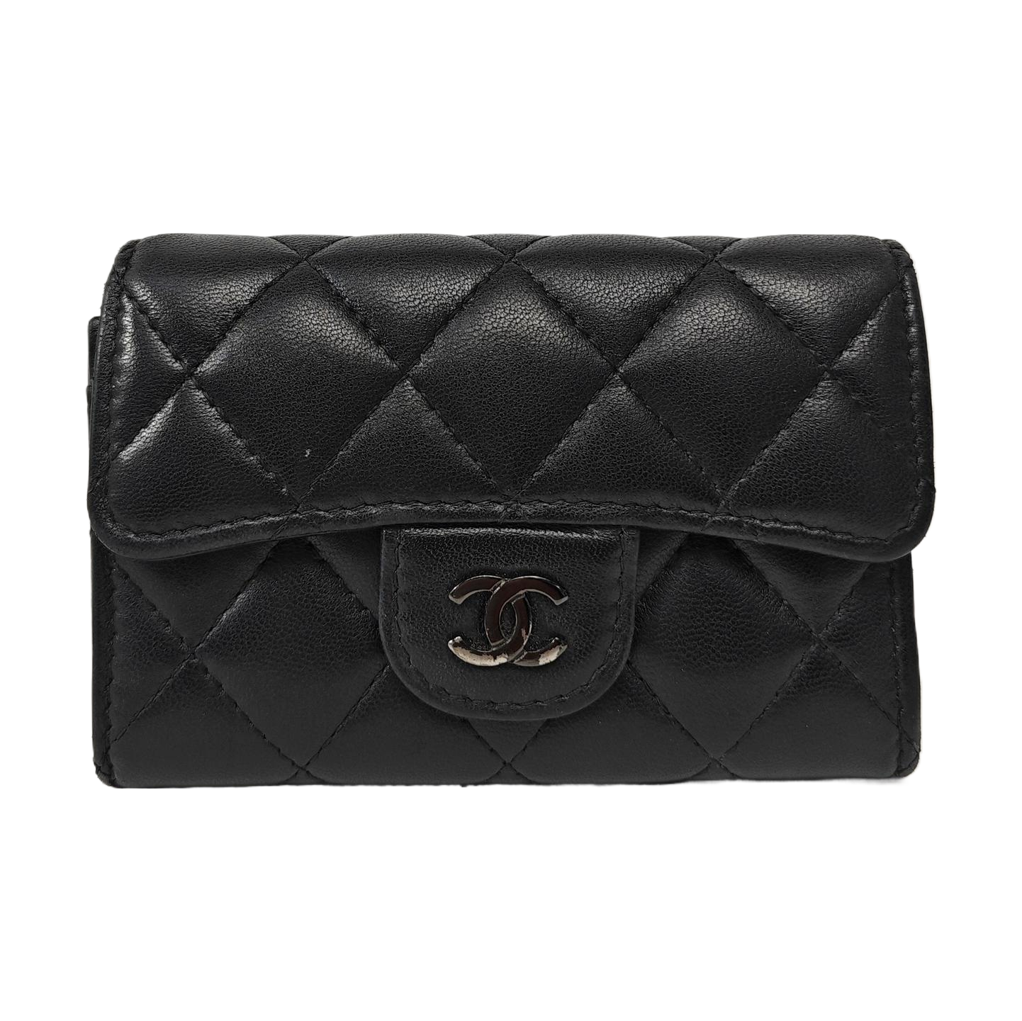 CLASSIC FLAP Quilted Lambskin Black Card Holder