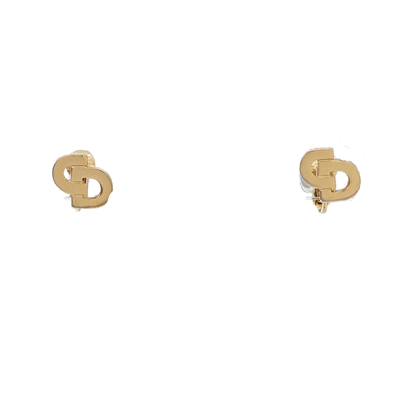 Petit CD Metal Gold Clip On Earrings