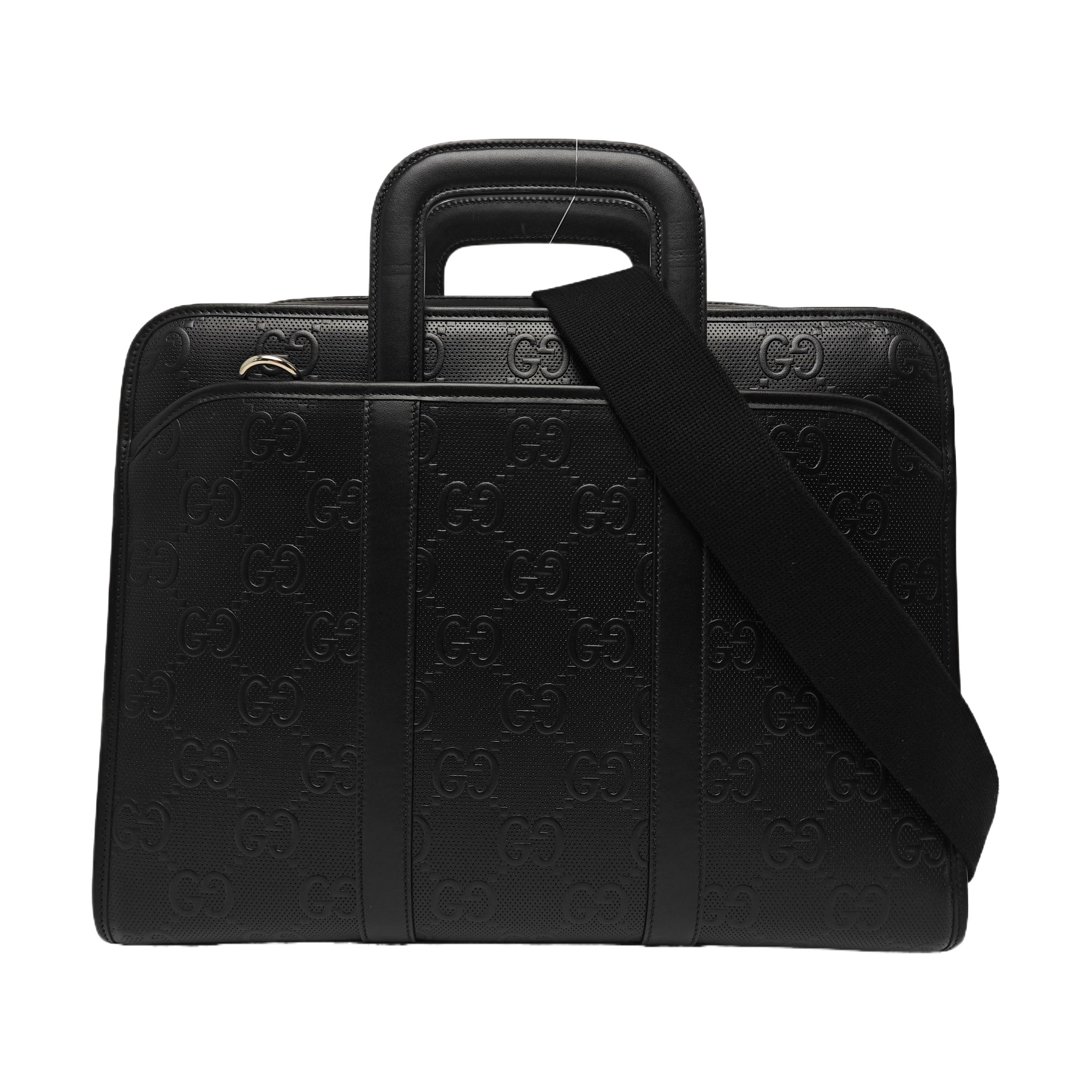 Monogram Calfskin Shoulder Bag Black