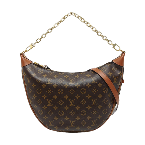 LOOP HOBO Monogram Coated Canvas Brown