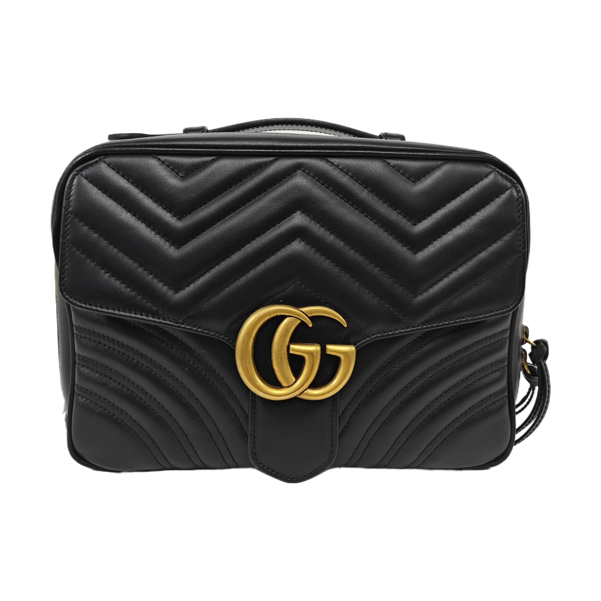 GG Marmont Medium Quilted Calfskin Black