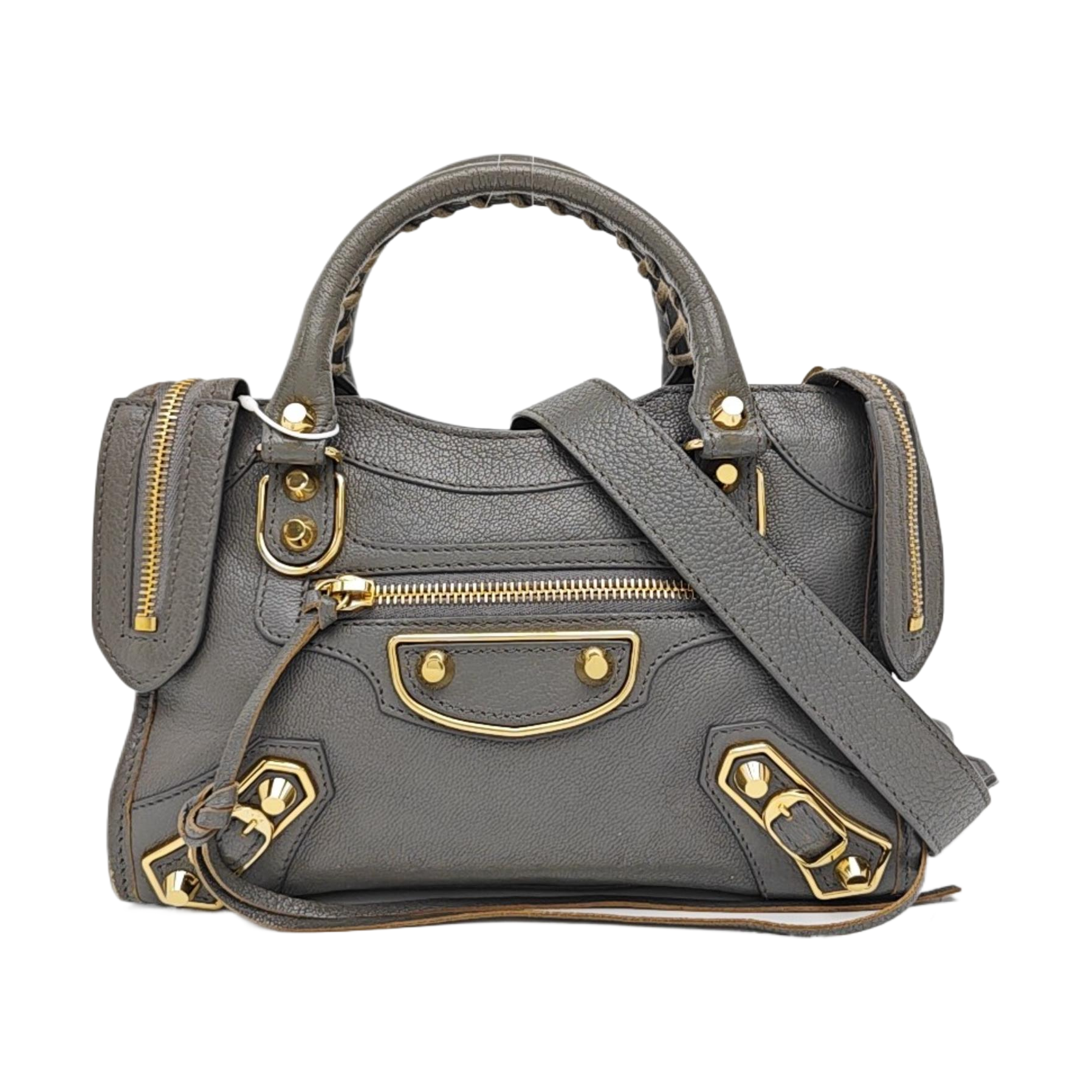 Classic Metallic Edge City Mini Lambskin Gray