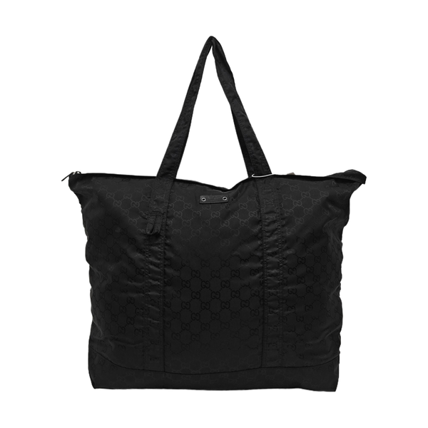 Monogram Nylon Tote Bag Black
