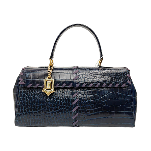 Calfskin Top Handle Bag Blue