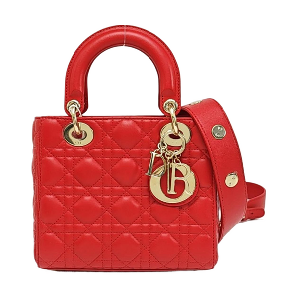 Lady Dior Small Cannage Lambskin Red