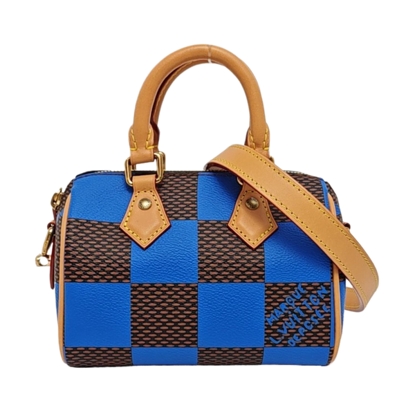 SPEEDY Super Mini Damier Coated Canvas Blue