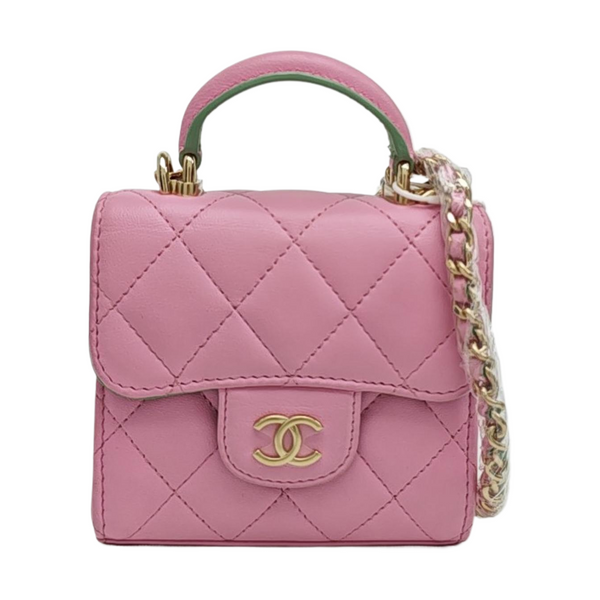 Quilted Lambskin Shoulder Bag Pink