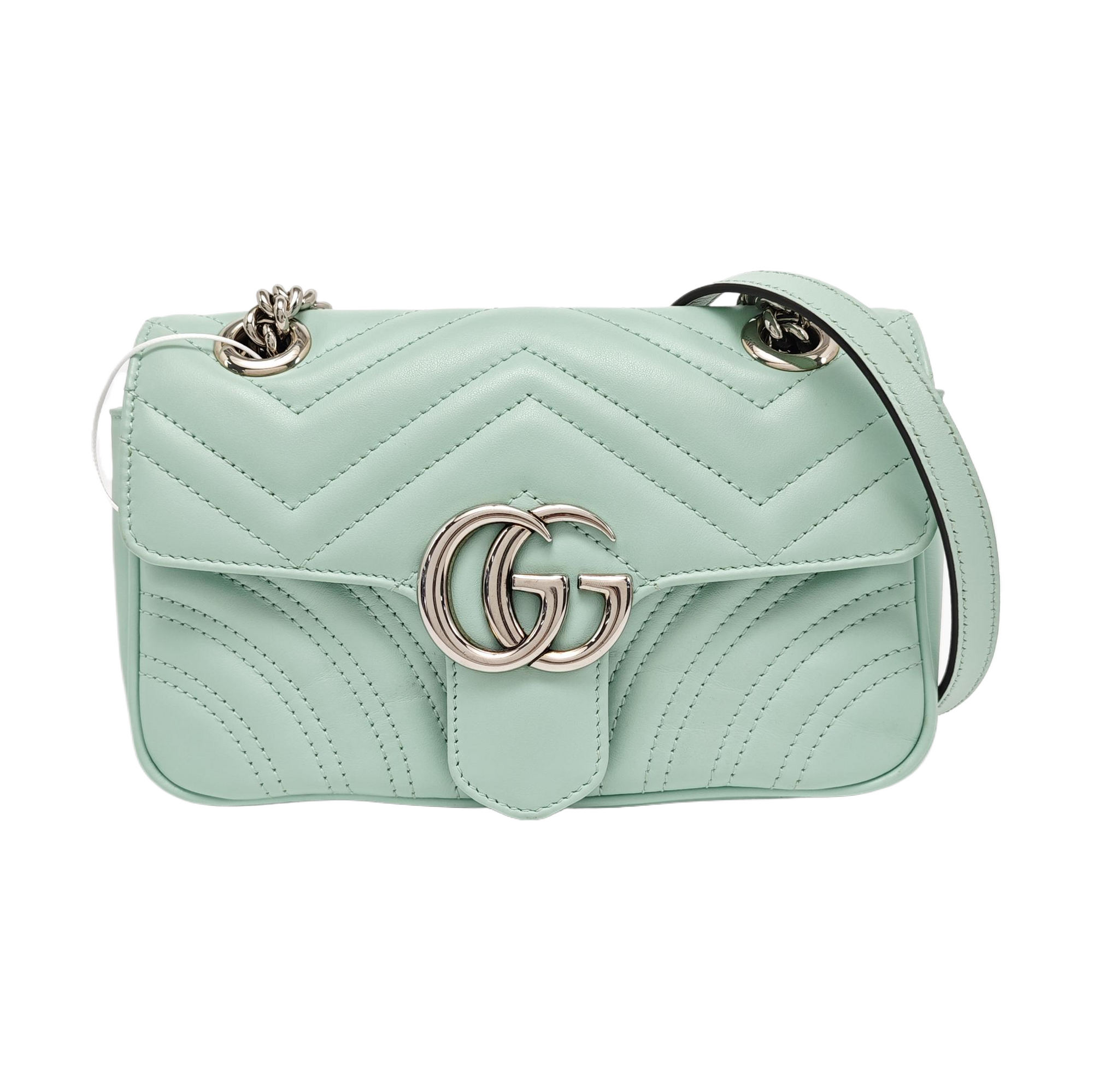 GG Marmont Small Quilted Calfskin Green