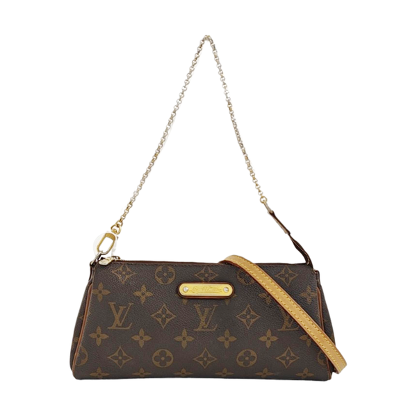 Pochette Eva Monogram Coated Canvas Brown