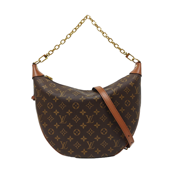 LOOP HOBO Monogram Coated Canvas Brown