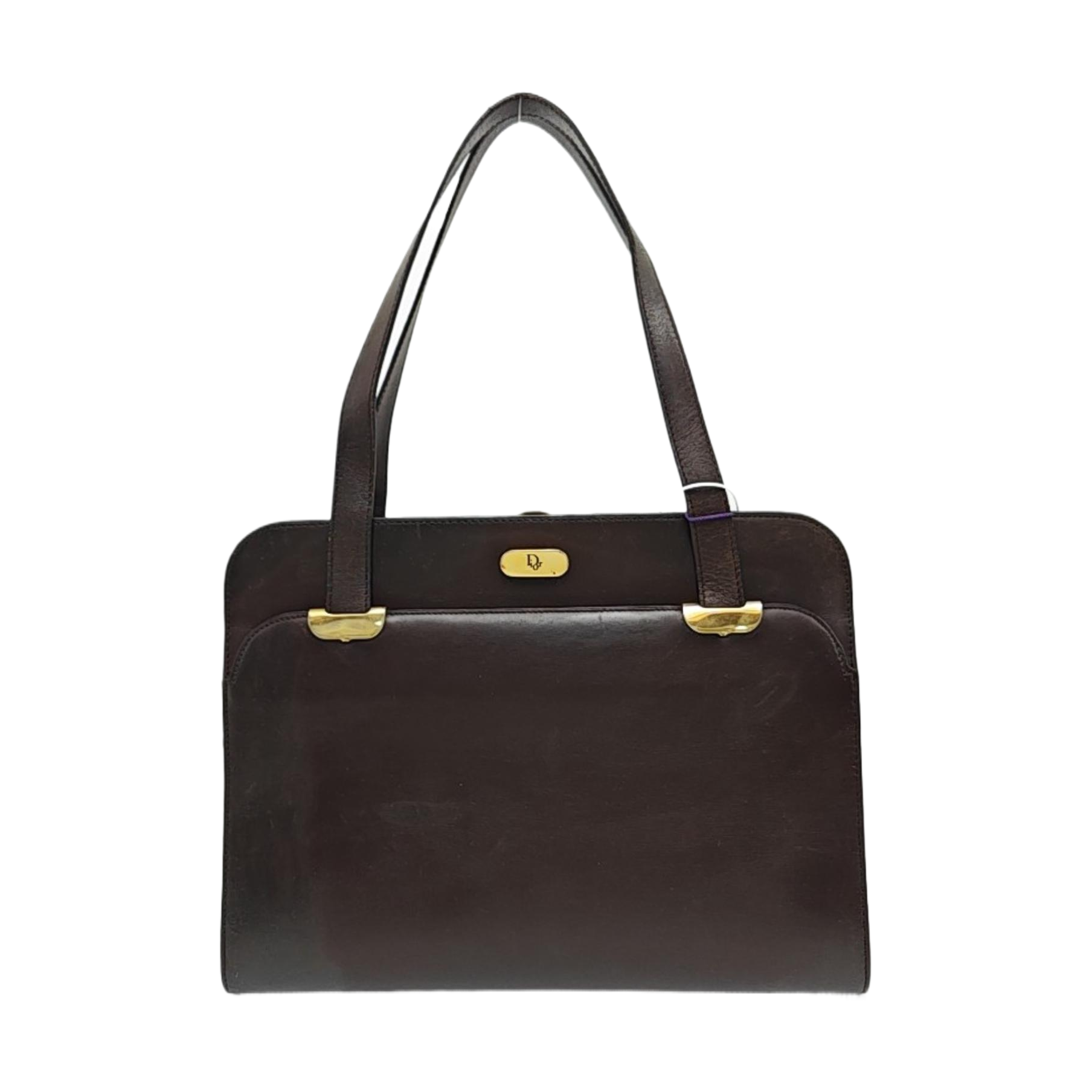 Calfskin Top Handle Bag Brown