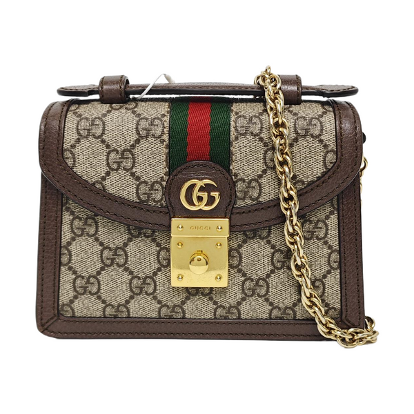 Ophidia Mini Monogram Coated Canvas Beige