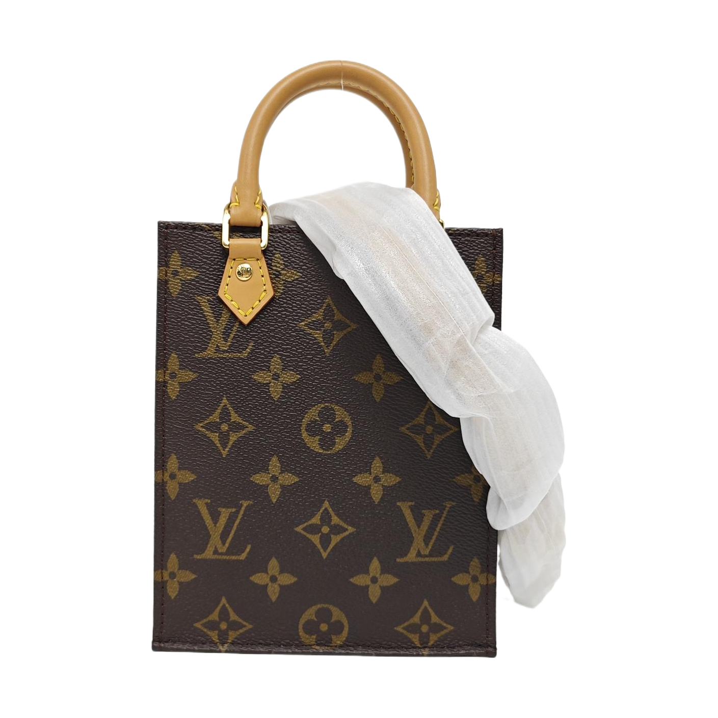 SAC PLAT Mini Monogram Coated Canvas Brown