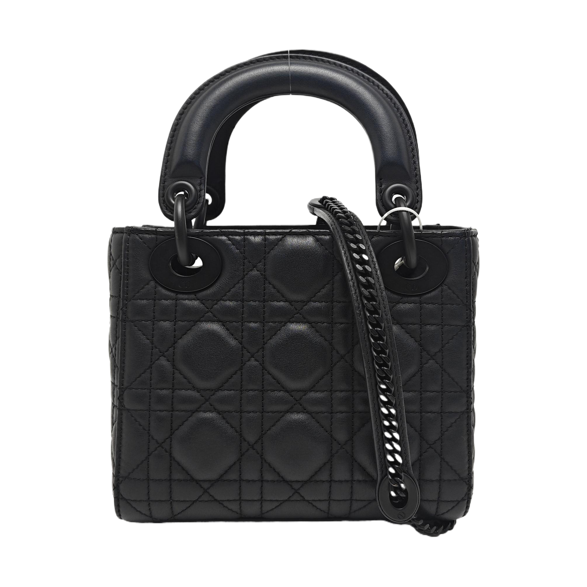 Lady Dior Mini Cannage Calfskin Black