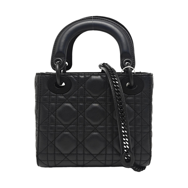 Lady Dior Mini Cannage Calfskin Black