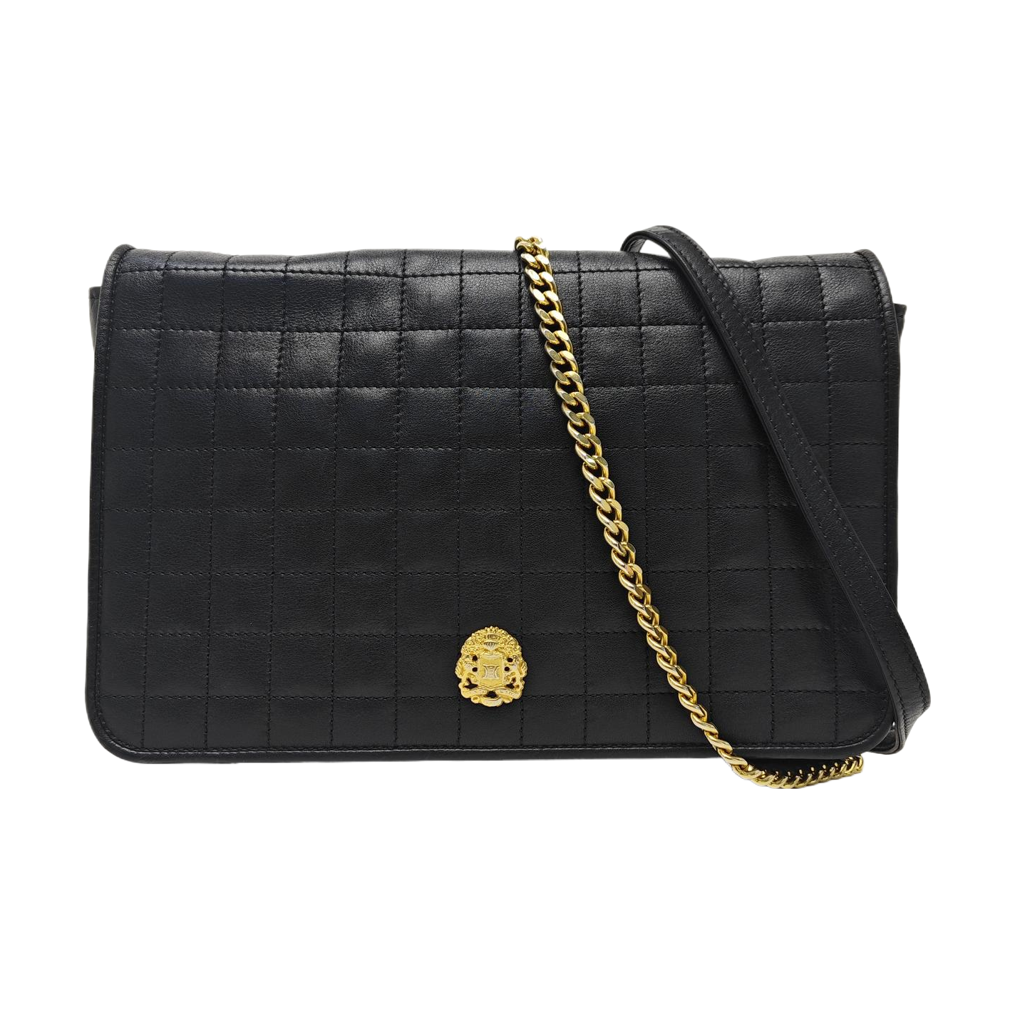 Quilted Calfskin Shoulder Bag Black