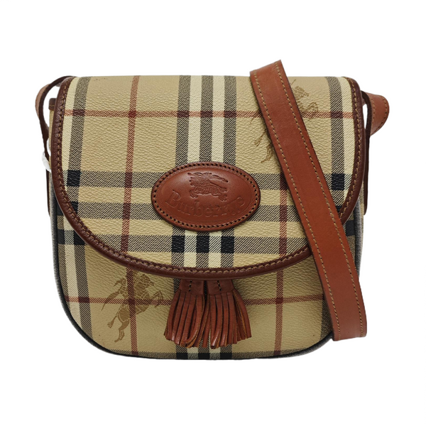 Coated Canvas Crossbody Bag Beige
