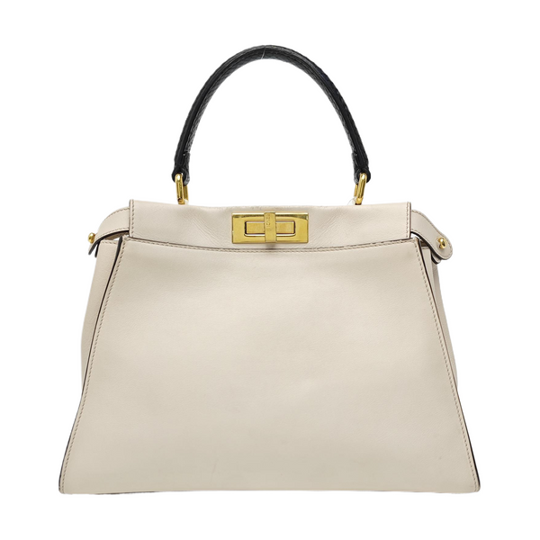 Peekaboo Medium Calfskin White