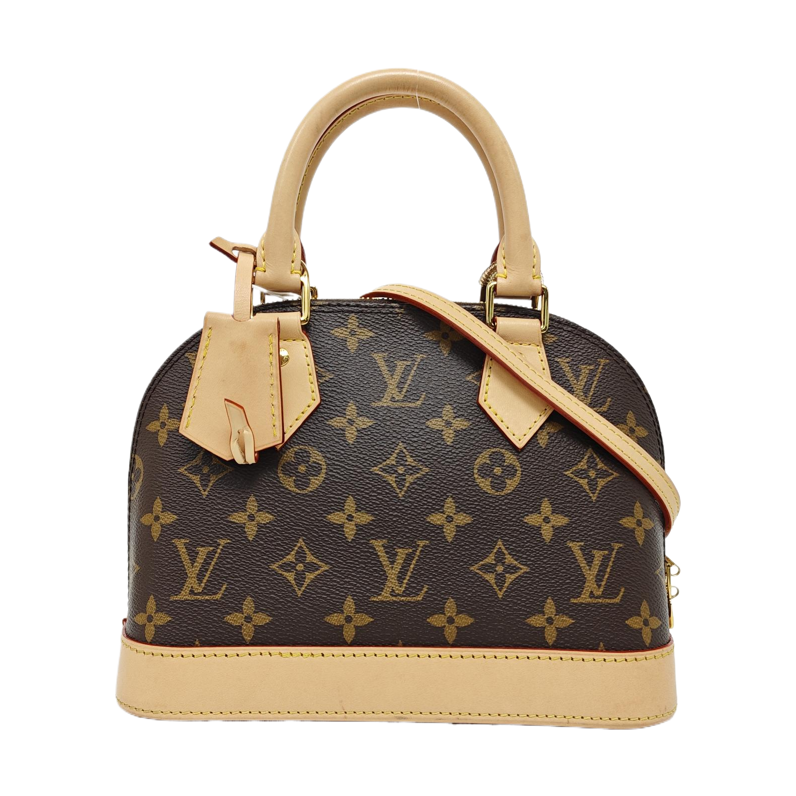 ALMA BB Monogram Coated Canvas Brown