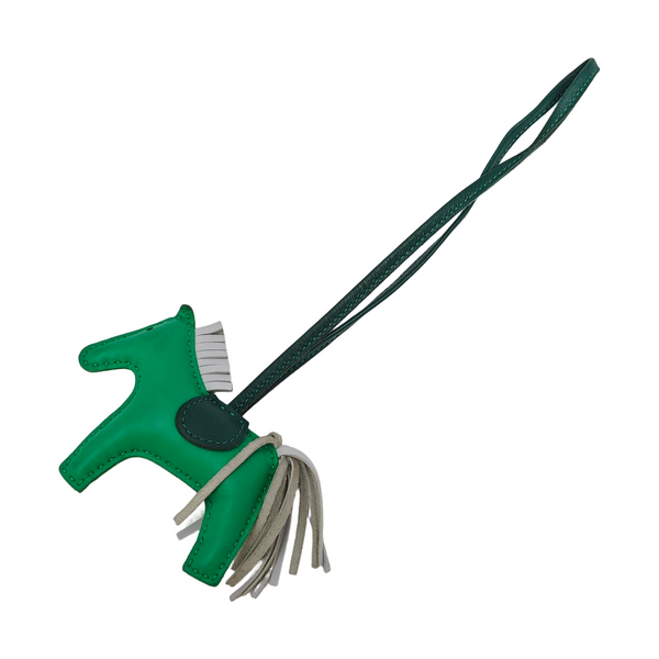 Leather Bag Charm Green