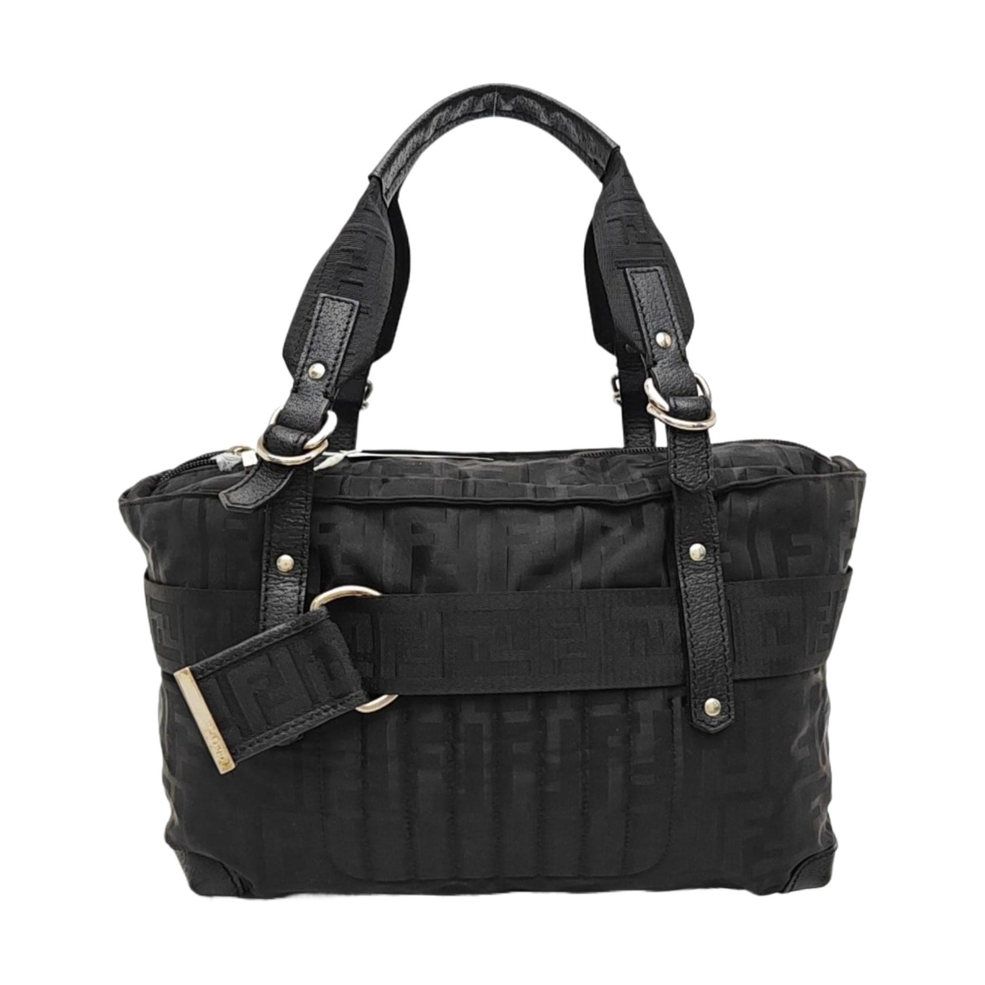 Fabric Top Handle Bag Black