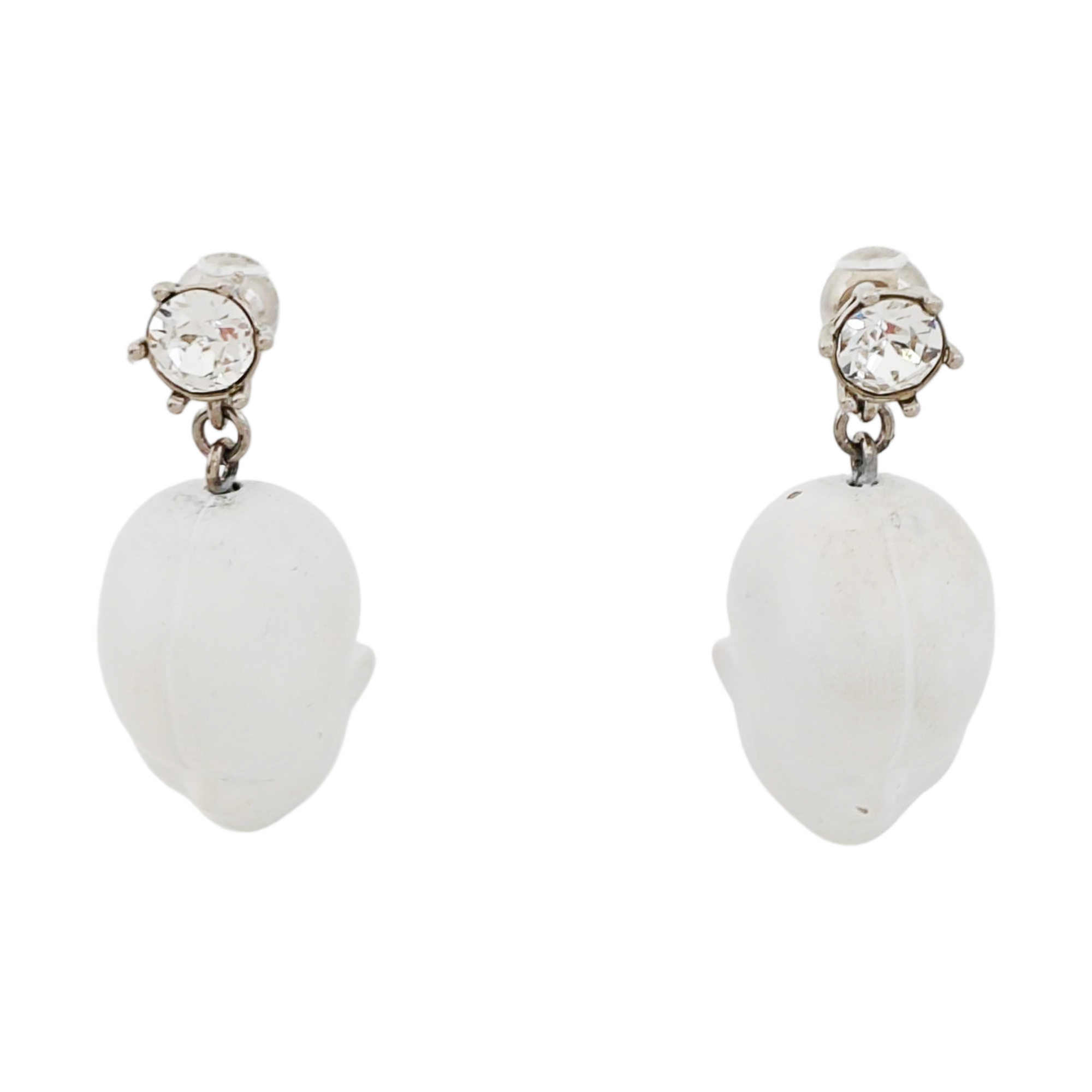 Palladium Plated White Stud Earrings
