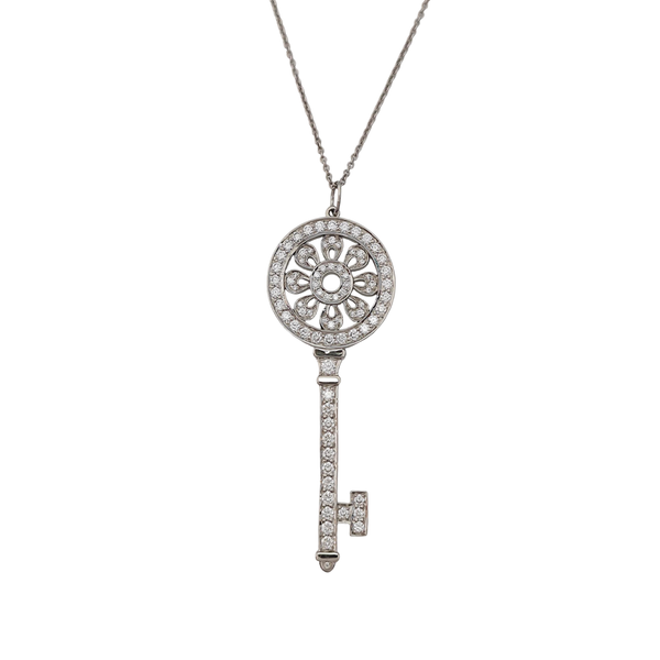 Tiffany Keys 18k White Gold Silver Necklace