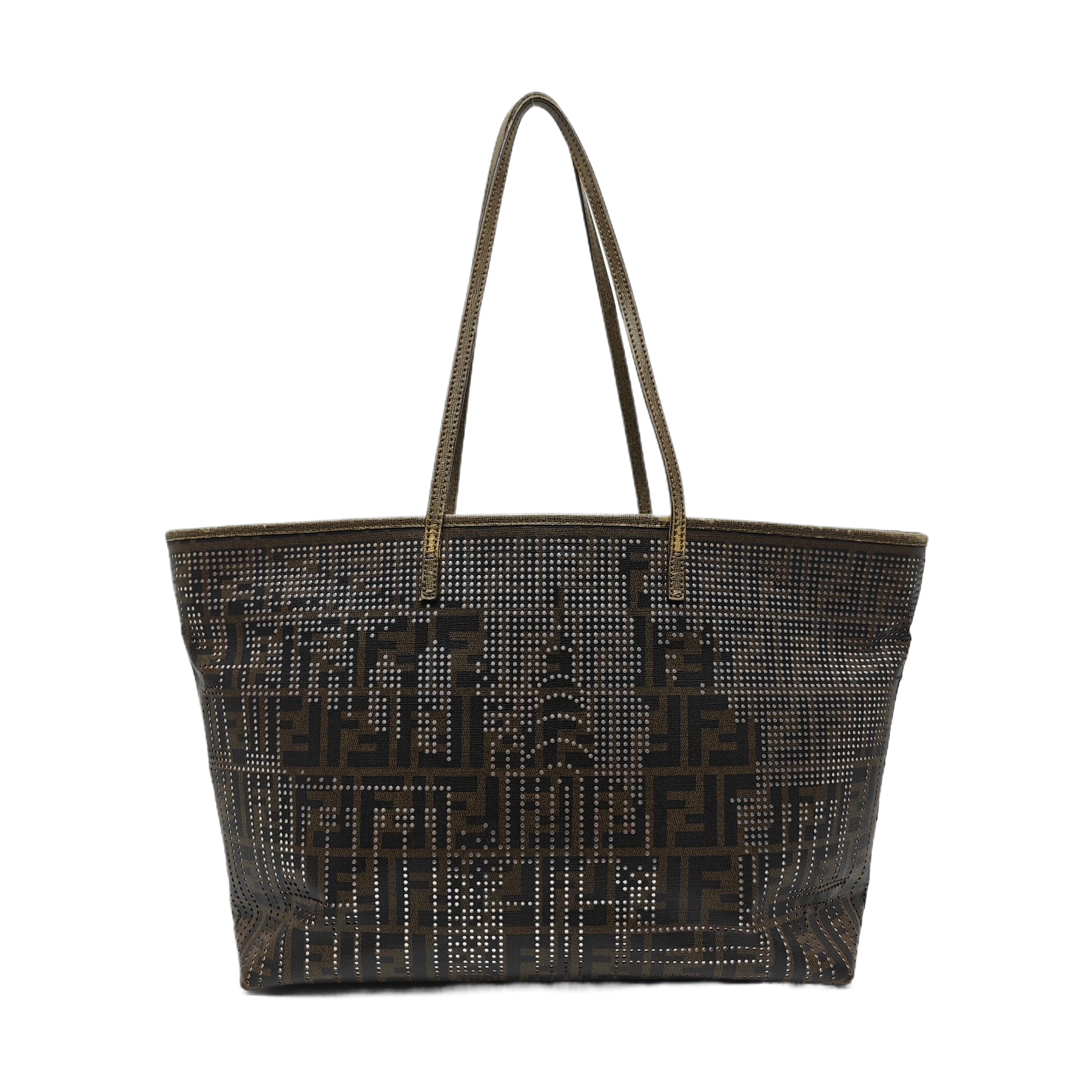 Coated Canvas Tote Bag Brown