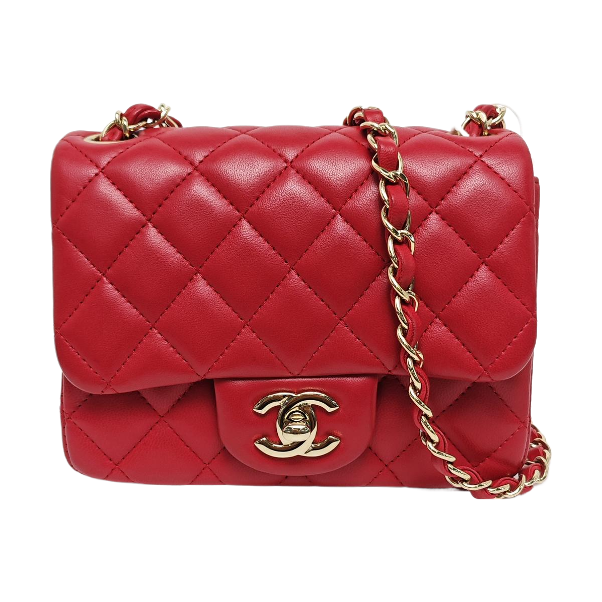 CLASSIC FLAP Mini Quilted Lambskin Red