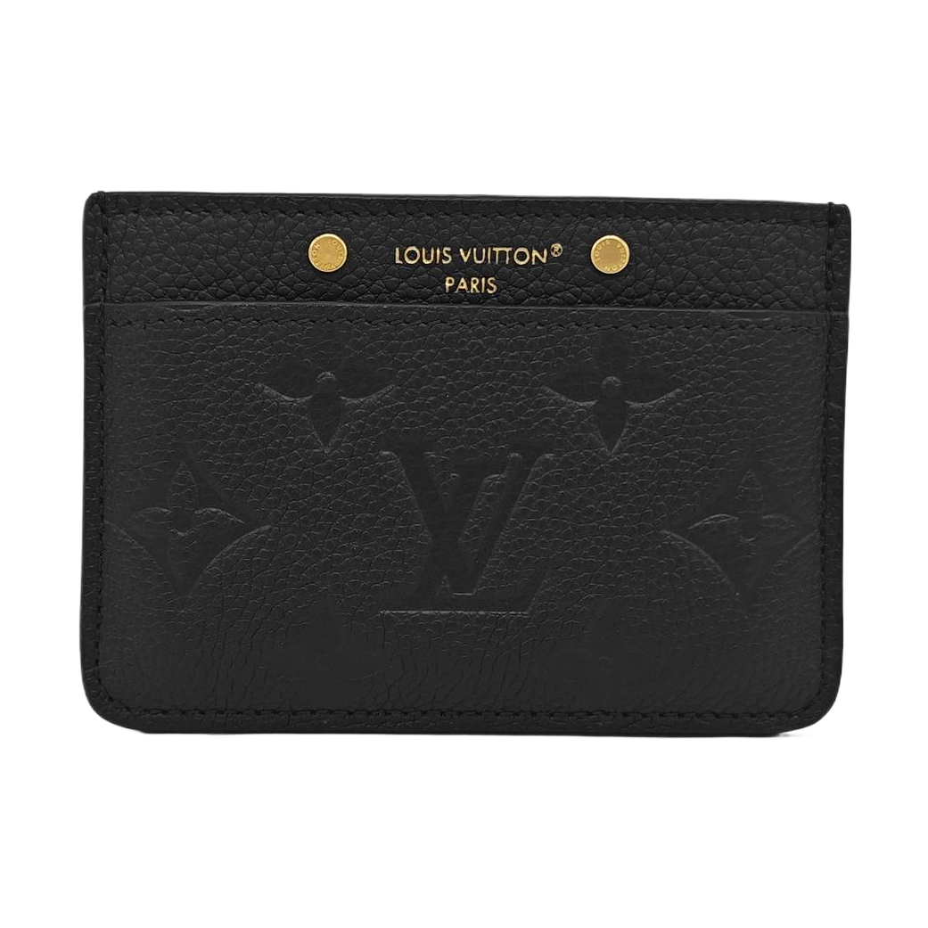 Monogram Calfskin Card Holder Black