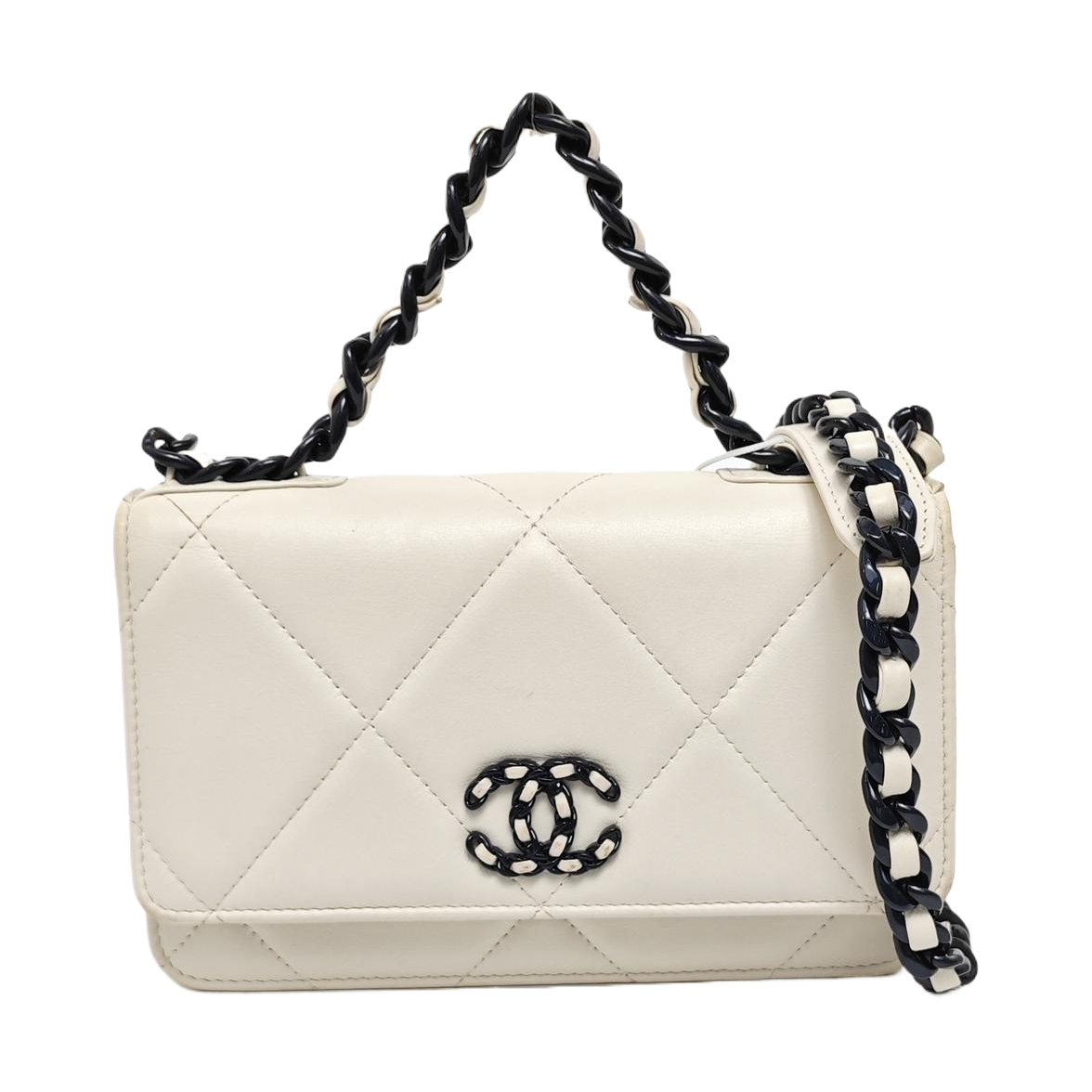CHANEL 19 WOC Quilted Calfskin White